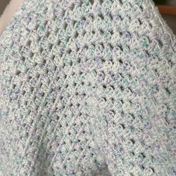 Handmade Vintage Crochet Open Cardigan Blanket Sweater Bohemian Cropped Chunky - Picture 12 of 16